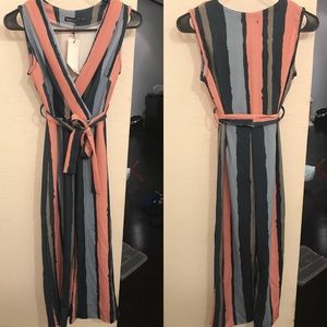 Petite Striped Jumpsuit US0